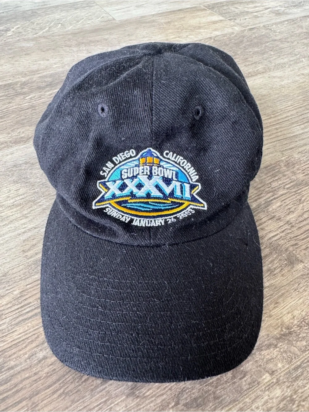 Vintage! Super Bowl XXXVII (January 26, 2003) Embroidered Black Hat - San Diego